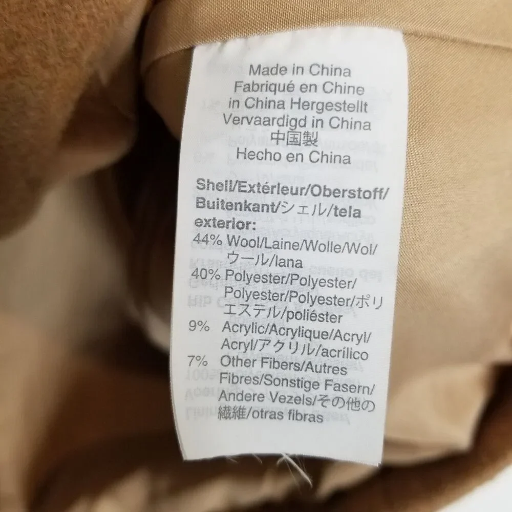 J.Crew Factory Women Village coat Sz 0 Beige Wool Blend Zip Up Preppy City - Picture 8 of 8